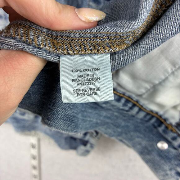 Mudd Y2K Denim Jacket Men's Medium Grunge Distressed Blue Jean 100% Cotton 2020 - Picture 5 of 10